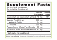 Aceva Relax & Calm Supplement Facts panel